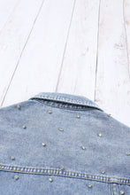 Load image into Gallery viewer, Rhinestone Denim Jacket | Mist Blue Studded Denim
