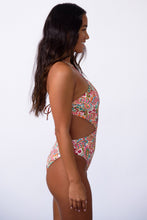 Load image into Gallery viewer, Multicolor Floral Print O-ring Lace-up Backless One Piece Swimsuit | Swimwear/One Piece Swimsuit
