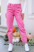 Load image into Gallery viewer, Rose Mid-Waist Pocketed Button Casual Jeans
