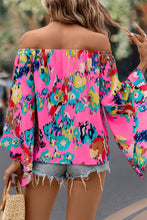 Load image into Gallery viewer, Rose Abstract Floral Print Off-shoulder Bell Sleeve Blouse | Tops/Blouses &amp; Shirts
