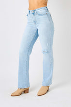 Load image into Gallery viewer, Judy Blue Full Size High Waist Distressed Straight Jeans | Blue Jeans
