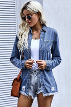 Load image into Gallery viewer, Blue Ripped Denim Jacket | Outerwear/Denim jackets
