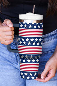 Bluing Stars and Stripes Print Handled Thermos Cup 40oz | Accessories/Tumblers