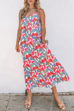 Load image into Gallery viewer, Maxi Dress | Multi-Color Abstract Print Spaghetti Straps
