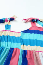 Load image into Gallery viewer, Maxi Dress | Multi-Color Striped Bow Knot Straps Dress
