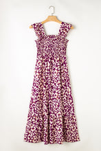 Load image into Gallery viewer, Maxi Dress | Rose Leopard Ruffle Straps High Waist Long Dress
