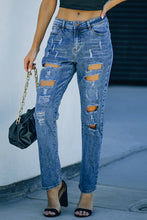 Load image into Gallery viewer, Buttoned Pockets Distressed Jeans | Bottoms/Jeans
