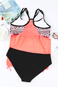 Pink Printed Lined Tankini Swimsuit | Swimwear/Tankinis