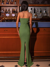 Load image into Gallery viewer, Cocktail Dress | Flower  Strapless Slit Dress
