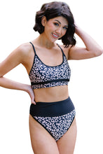 Load image into Gallery viewer, Leopard Panel High waisted swimsuits | Swimwear/High Waisted Swimsuit
