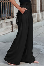 Load image into Gallery viewer, Black Pleated Elegant Wide Leg Pants | Bottoms/Pants &amp; Culotte
