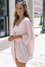 Load image into Gallery viewer, Pink Sheer Lightweight Knit Long Sleeve Cardigan
