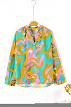 Load image into Gallery viewer, Multicolour Abstract Print V Neck Blouse | Tops/Blouses &amp; Shirts
