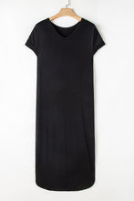 Load image into Gallery viewer, Maxi Dress | Slit Round Neck Short Sleeve Dress
