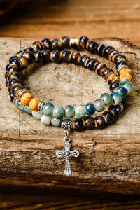 Beading Bracelet | Multi-Color Double-Layered Cross