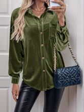 Load image into Gallery viewer, Velvet Like Long Sleeve Blouse
