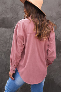 Pink Corduroy Button Pocket Shirt | Tops/Blouses & Shirts