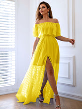 Load image into Gallery viewer, Formal Dress | Off-Shoulder Layered Split Maxi Dress
