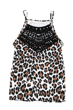 Load image into Gallery viewer, Leopard Print Lace Patchwork Spaghetti Strap Cami Top
