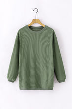 Load image into Gallery viewer, Womens Sweatshirt | Green Ribbed Oversized
