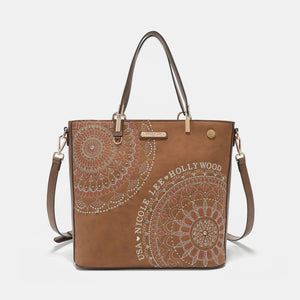 Metallic Embroidery Rhinestone Tote Bag