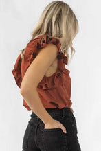 Load image into Gallery viewer, Flutter Sleeve Top | Red Sandalwood Sleeveless Blouse
