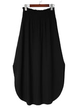 Load image into Gallery viewer, Black Smocked High Waist Maxi Skirt with Slit | Bottoms/Skirts &amp; Petticoat
