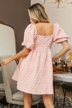 Load image into Gallery viewer, Puff Sleeve Dress | Flower Square Neck Dress
