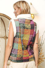 Load image into Gallery viewer, Double Take Full Size Snap Down Plaid Vest Coat with Pockets
