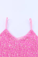 Load image into Gallery viewer, Pink Sequin Adjustable Straps Tank Top | Tops/Tank Tops
