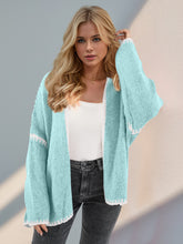 Load image into Gallery viewer, Double Take Contrast Open Front Dropped Shoulder Cardigan
