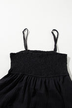 Load image into Gallery viewer, Black Smocked Textured Tiered Skater Dress | Dresses/Mini Dresses
