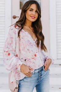 Multicolour Vibrant Floral Printed Ruffle Trim Blouse | Tops/Blouses & Shirts