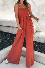 Load image into Gallery viewer, Womens Jumpsuit | Smocked Spaghetti Strap Wide Leg Jumpsuit | jumpsuit
