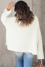 Load image into Gallery viewer, White Expose Seam Turtle Neck Side Slit Oversized Sweater | Tops/Sweaters &amp; Cardigans
