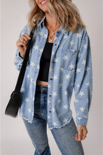 Load image into Gallery viewer, Star Button Up Long Sleeve Denim Jacket
