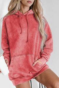 Mineral Wash Kangaroo Pocket Drawstring Pullover Hoodie | Tops/Sweatshirts & Hoodies