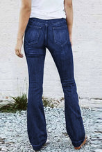 Load image into Gallery viewer, Blue High Rise Elastic Waist Flare Jeans | Bottoms/Jeans
