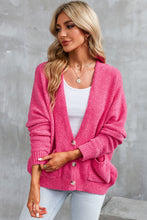 Load image into Gallery viewer, Rose Buttons Front Pocketed Sweater Cardigan | Tops/Sweaters &amp; Cardigans
