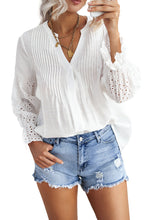 Load image into Gallery viewer, White Rekindle Eyelet Button Up Top
