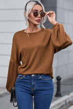 Load image into Gallery viewer, Faux Knit Jacquard Puffy Long Sleeve Top | Tops/Long Sleeve Tops
