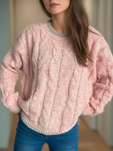 Cable Knit Round Neck Sweater