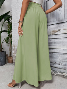 Wide Leg Pants | Tied High Waist Wide Leg Pants