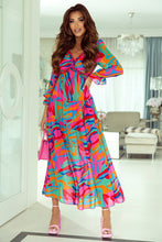 Load image into Gallery viewer, Multicolor Wild Lotus Ruffle Tiered Maxi Dress
