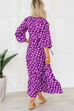 Load image into Gallery viewer, Maxi Dress | Purple Bohemian Puff Sleeve Dress
