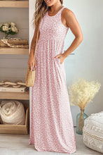 Load image into Gallery viewer, Pink Leopard Print Pocketed Sleeveless Maxi Dress | Dresses/Maxi Dresses
