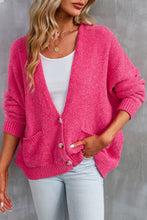 Load image into Gallery viewer, Rose Buttons Front Pocketed Sweater Cardigan | Tops/Sweaters &amp; Cardigans
