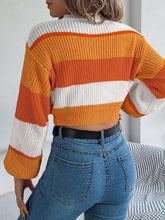 Load image into Gallery viewer, Color Block Hippie Cropped Sweater
