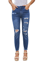 Load image into Gallery viewer, Light Blue Distressed Boyfriend Denim Pants
