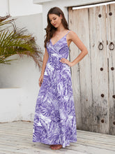 Load image into Gallery viewer, Maxi Dress | Printed Surplice Spaghetti Strap Dress
